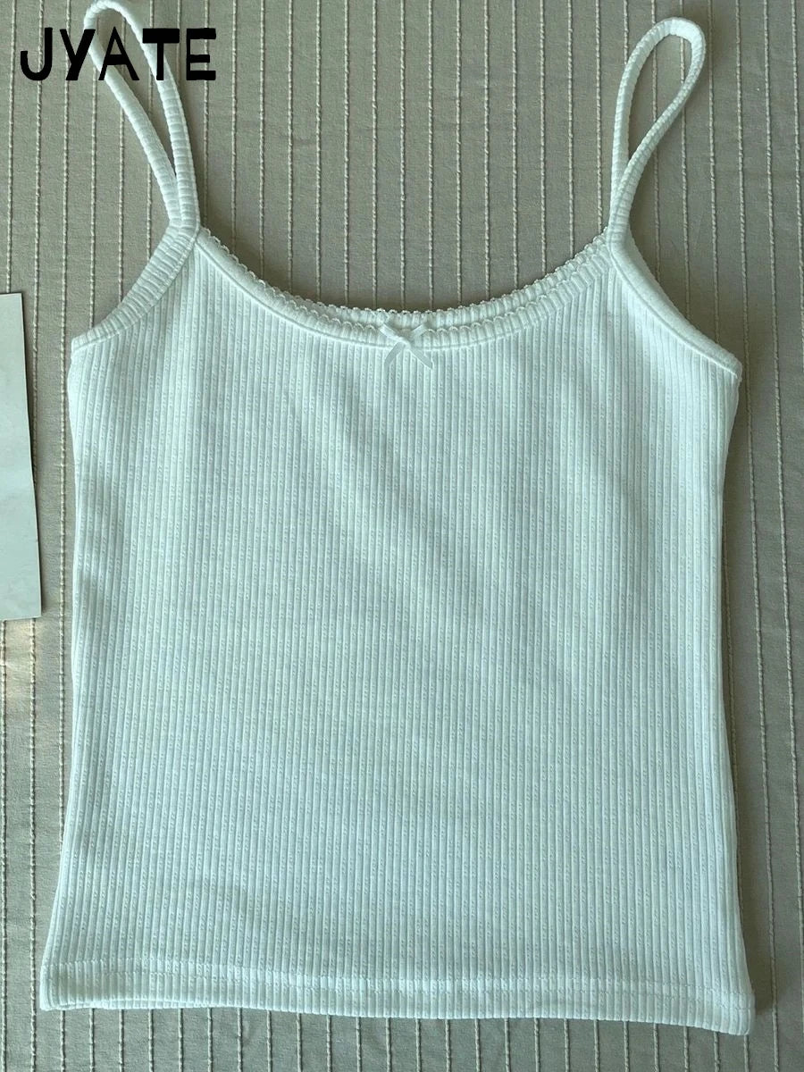 Süße Blumendruck Öse Schleife abgeschnittene Westen Frauen Baumwolle beiläufige dünne Spitzenbesatz Tank Tops Vintage Adrette süße Leibchen Y2K So ist Leben
