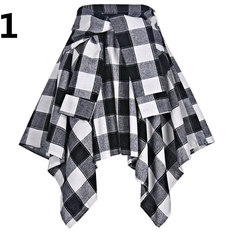 Plaid Rock Frauen Plissee Schnür Krawatte Minirock y2k Streetwear Harajuku Vintage unregelmäßige Sport Straße Frauen Furz Vorhang So ist Leben