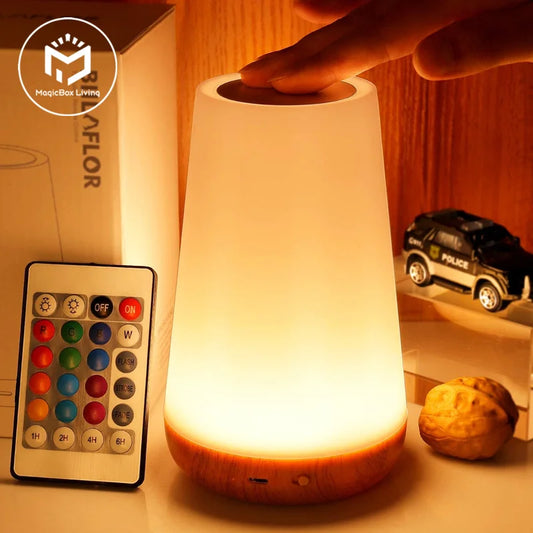 Nachtlicht mit 13 Farbwechseln, RGB-Fernbedienung, Touch-dimmbare Lampe, tragbare Tisch-Nachttischlampen, wiederaufladbare USB-Nachtlampe So ist Leben