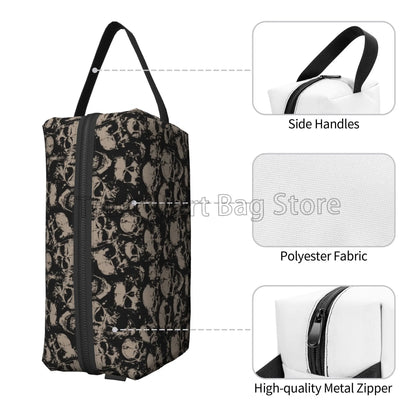 Gothic Frauen reisen Make-up Tasche Veranstalter Vintage Grunge Schädel Kosmetik tasche tragbare große wasserdichte Kultur beutel Zubehör So ist Leben