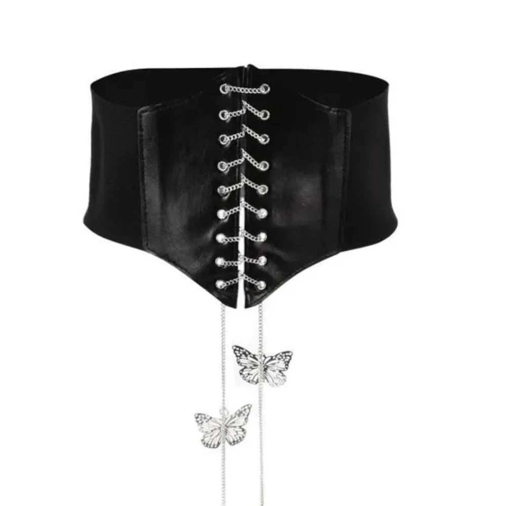 Sup-Coente Goth Taillenkorsettgürtel für Damen Gothic Punk Alt Emo Fashion So ist Leben