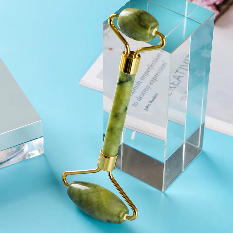 2 stücke Jade Massagegeräte Für Gesicht Körper Gua Sha Schaber Schönheit Gesichts Roller Set Natürliche Gouache Stein Massage Abnehmen Hautpflege heben So ist Leben
