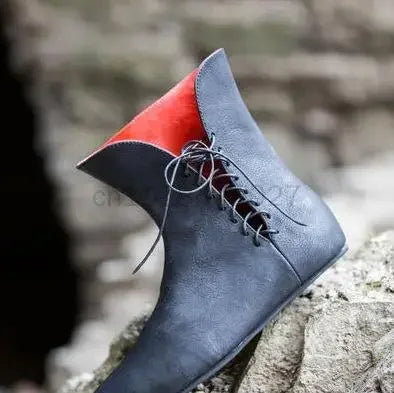 Mittelalterliche Retro-Pu-Lederschuhe für Herren, Renaissance-Ritterjäger, Cosplay-Schnürung, Cosplay-Stiefel, Halloween-Karnevalsschuhe So ist Leben