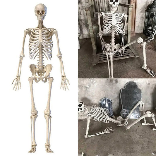 Halloween Menschliches Skelett Hängende Requisiten Hause Böse Party Dekoration Horror Gruselige Bewegliche Große Schädel Dekorationen So ist Leben