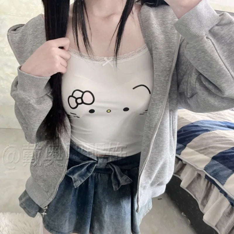 Hello‑Kitty Camis Top im modernen Cartoon Stil