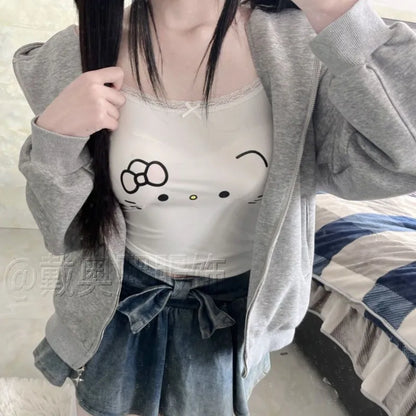 Hello‑Kitty Camis Top im modernen Cartoon Stil