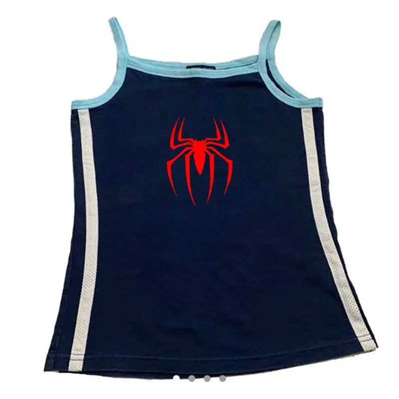 Y2k Tank Tops Sexy Frauen Sommer Camis Punk Y2K Harajuku Ärmellose Spinne Gedruckt Strumpfhosen Weste Femme Streetwear Grafik EMO Mädchen - So ist Leben