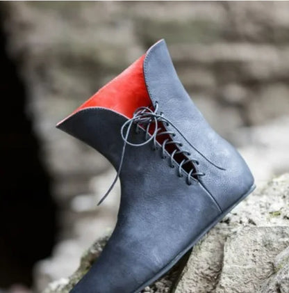 Herren Pu Lederschuhe Mittelalter Stiefeletten Larp Victorian Renaissance Bandage mittelalter lichen Ritter Cosplay Kostüm Karneval Party So ist Leben