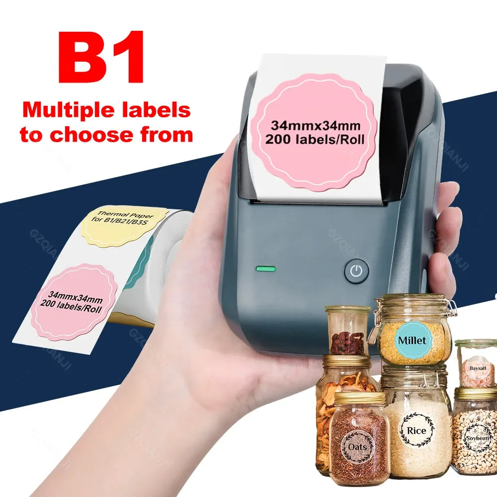 Original Niimbot B1 Etiketten drucker Farbe runde Aufkleber Handheld tragbare Bluetooth selbst klebende Etikettierung Business-Maschine klein So ist Leben