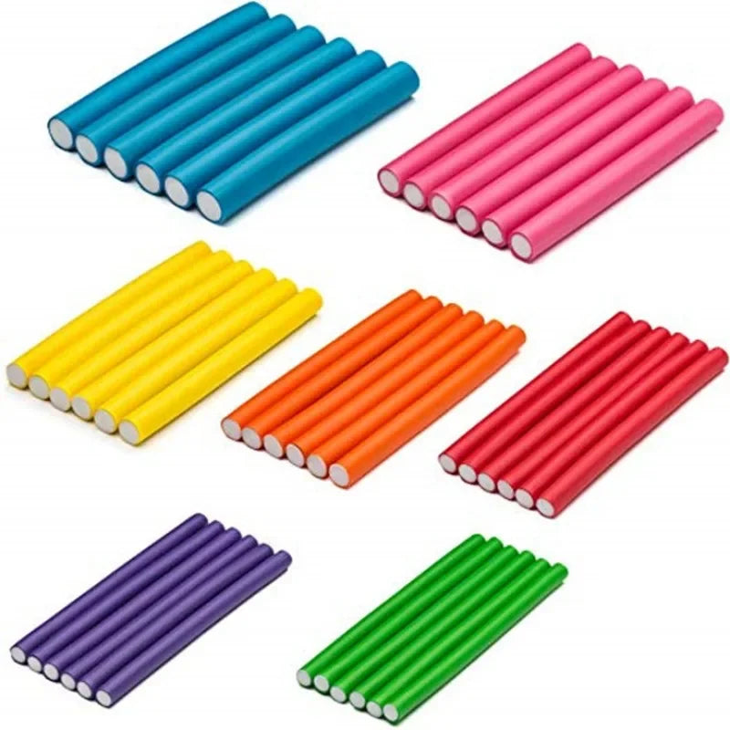 10 stücke Schaum Heatless Curling Stange Weiche Bendy Twist Locken Werkzeug Schwamm Lockenwickler Rollen DIY Haar Styling Werkzeuge Set Zufällige farbe So ist Leben