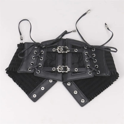 Sup-Coente Goth Taillenkorsettgürtel für Damen Gothic Punk Alt Emo Fashion So ist Leben