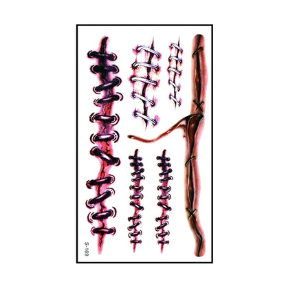 6 stücke Halloween Blutige Wunde Tattoo Aufkleber Trick Scary Wasserdicht Temporäre Tattoo DIY Gefälschte Tattoo Halloween Party Dekoration So ist Leben