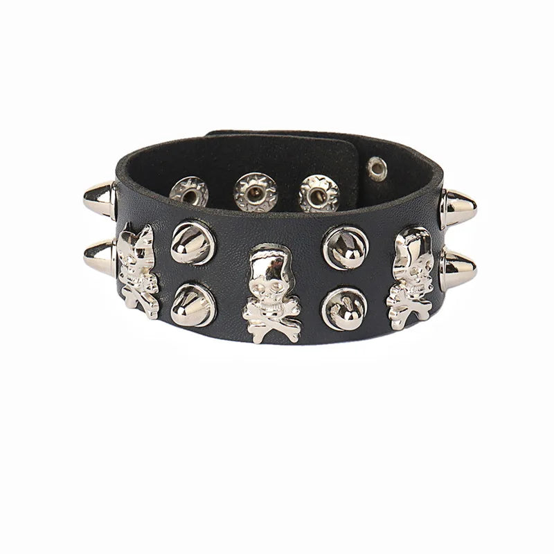 Punk Niet Stern PU Leder Armband Für Frauen Männer Hip Hop Gothic Dark Girl Rock Schmuck Anhänger Liebe Kette Hip Hop Zubehör So ist Leben