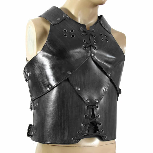 Mittelalterlicher antiker griechischer römischer Gladiator PU-Leder Cuirass Wikinger Krieger Brust Schulterpanzer Steampunk Brustpanzer LARP Kostüm So ist Leben