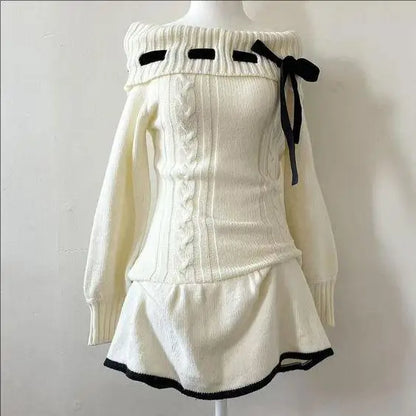 Einfarbiges Kleid mit Schleife und Dekoration, modisches Spitzenrand, lässiges Y2K-Top, emotionales Mädchen, urbane Schönheit, schickes, schlankes, süßes Straßenfrauenkleid So ist Leben