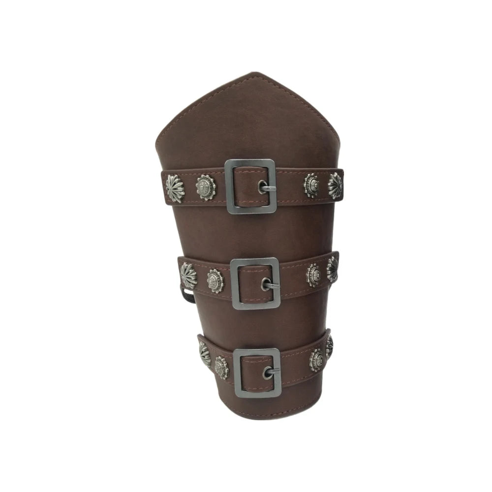 1Pc Männer Viking Krieger Ritter Gauntlet Armband Medieval Cosplay Requisiten Leder Niet Rüstung Arm Wärmer Verband Armschiene So ist Leben