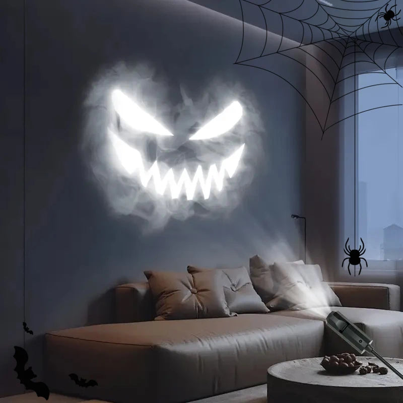 Halloween-USB-Projektorlicht, Totenkopf-Nachtlicht, Geister-LED-Lampe, 360 Grad drehbar, umschaltbares Muster, Design, dunkle und nächtliche Atmosphäre So ist Leben