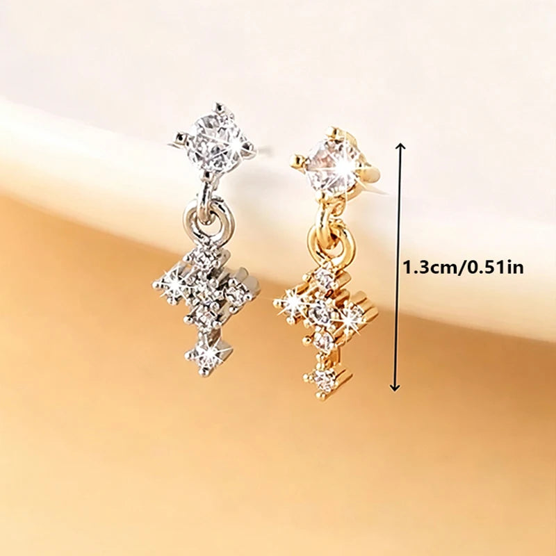 Hängende Nasenringe für Frauen, Kreuz-Zirkon-Nasenpiercing-Schmuck, L-förmige Nasenstecker, Körperschmuck-Accessoires So ist Leben