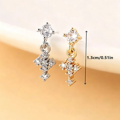 Hängende Nasenringe für Frauen, Kreuz-Zirkon-Nasenpiercing-Schmuck, L-förmige Nasenstecker, Körperschmuck-Accessoires So ist Leben