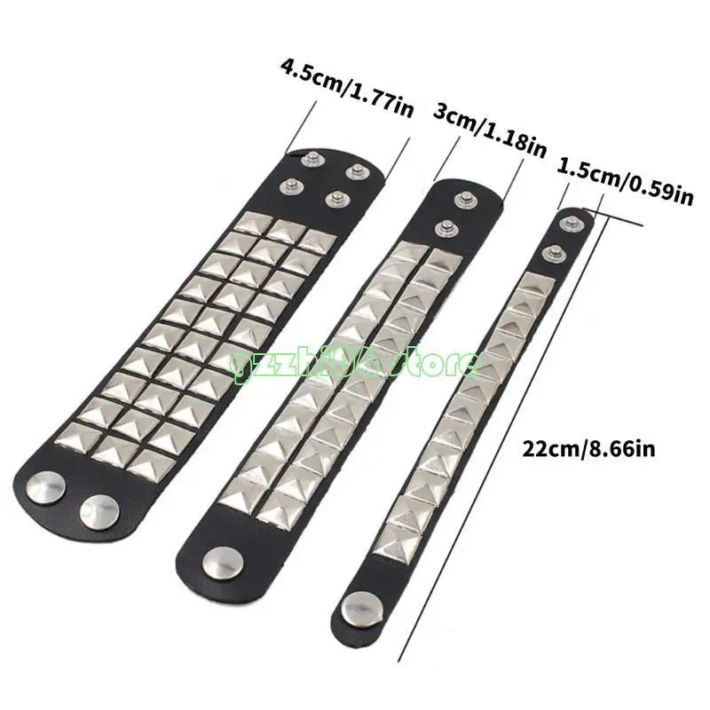 T5UF Stylish Punk Rock Armband Square Nieten Punk Armband Trendy Gothic Jewelry für Individualität und Komfort geeignet So ist Leben