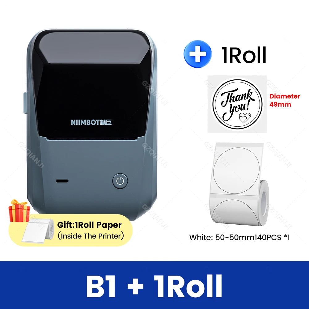 Original Niimbot B1 Etiketten drucker Farbe runde Aufkleber Handheld tragbare Bluetooth selbst klebende Etikettierung Business-Maschine klein So ist Leben