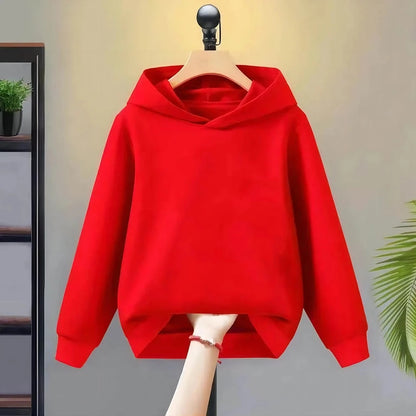 Einfarbige Kinder-Kapuzenpullover, Kleidung für 3–12 Jahre, Jungen und Mädchen, lässig, Toddle-Tops, Mantel, Frühling und Herbst, Sweatshirt, Weiß, Schwarz, Rot So ist Leben