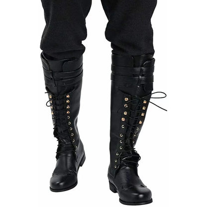 Mittelalterliche Steampunk Cosplay Stiefel Herren Winter Larp Wikinger Pirat PU Leder Schuhe Karneval Party Fancy Knight Stiefel So ist Leben