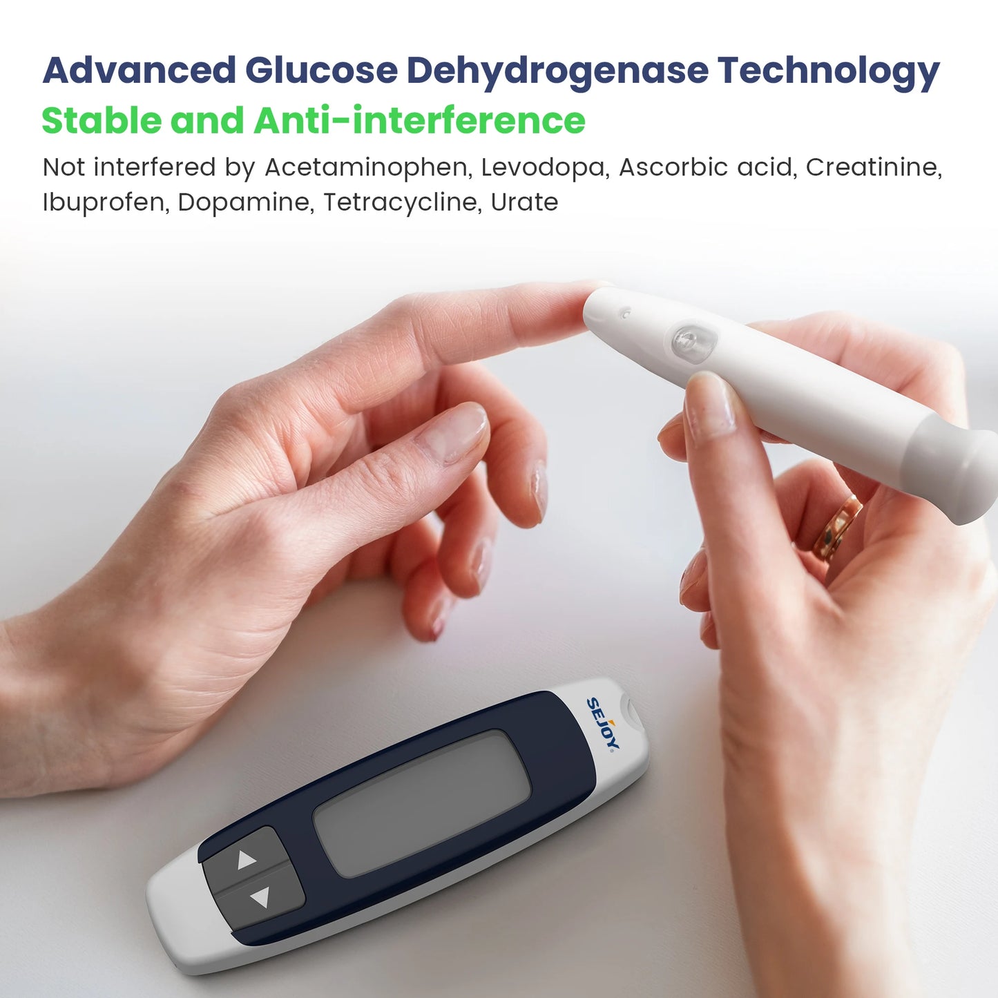 Sejoy Blutzuckermessgerät Diabetes-Testkit Diabetes-Lancetten-Maschine Glukometer mit Teststreifen Lancetten Blutzuckermessgerät So ist Leben