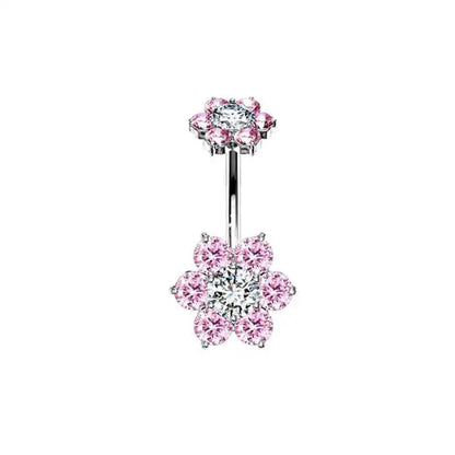 1PCS Rosa Krone Bauchnabel Ringe Schmuck Edelstahl Herz Nabel Piercing Barbell Kristall Nette Bauch Ringe Für Frauen Mädchen So ist Leben