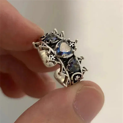 Vintage Lolita Gothic Liebe Herz Kreuz Ringe für Frauen Mädchen Braut - So ist Leben