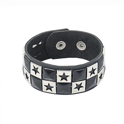 Punk Niet Stern PU Leder Armband Für Frauen Männer Hip Hop Gothic Dark Girl Rock Schmuck Anhänger Liebe Kette Hip Hop Zubehör So ist Leben