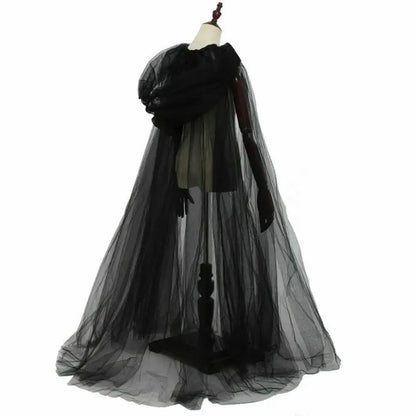 Schwarzer Brautschal Hexe Vampir Cosplay Umhang Halloween Doppelumhang Spiel Party Kostüm Requisiten Urlaub Dress Up So ist Leben