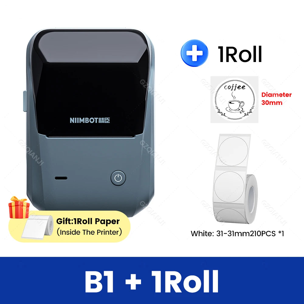 Original Niimbot B1 Etiketten drucker Farbe runde Aufkleber Handheld tragbare Bluetooth selbst klebende Etikettierung Business-Maschine klein So ist Leben