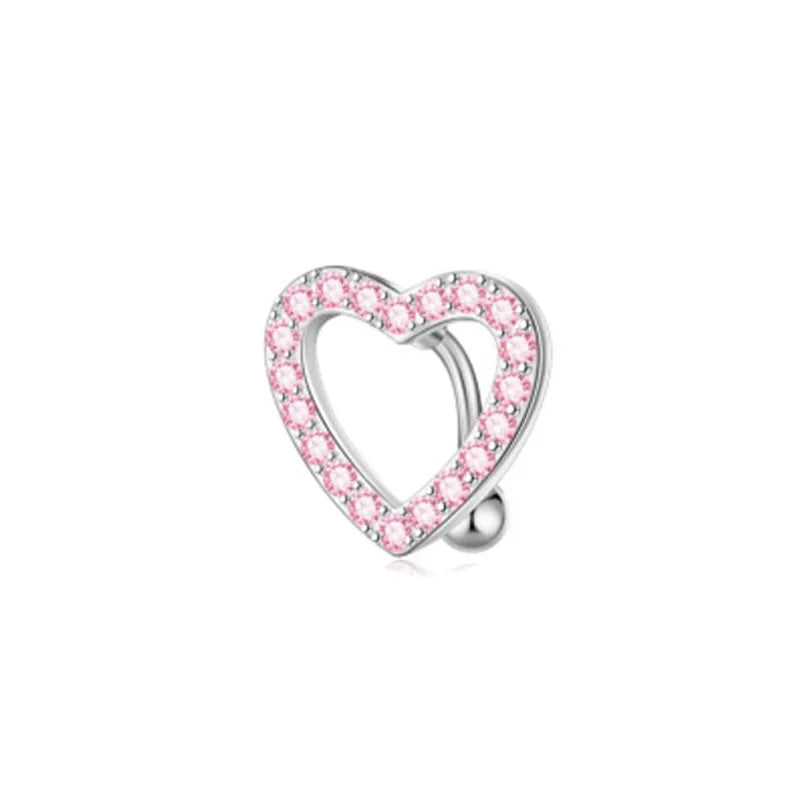 1PCS Rosa Krone Bauchnabel Ringe Schmuck Edelstahl Herz Nabel Piercing Barbell Kristall Nette Bauch Ringe Für Frauen Mädchen So ist Leben