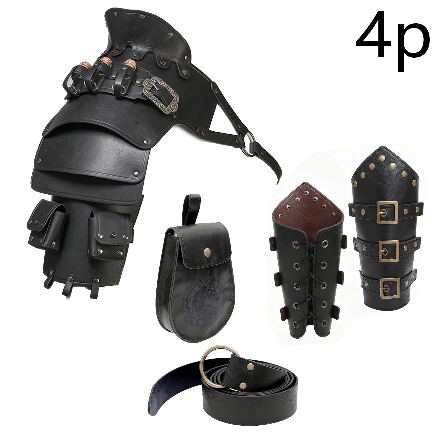 Mittelalterlicher Wikinger-Krieger, Ritter, Schulterpanzer, Gladiator, Piraten-Pauldrons, Steampunk, Vintage-Stil, PU-Leder, Spaulders, Cosplay-Kostüm So ist Leben