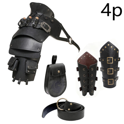 Mittelalterlicher Wikinger-Krieger, Ritter, Schulterpanzer, Gladiator, Piraten-Pauldrons, Steampunk, Vintage-Stil, PU-Leder, Spaulders, Cosplay-Kostüm So ist Leben