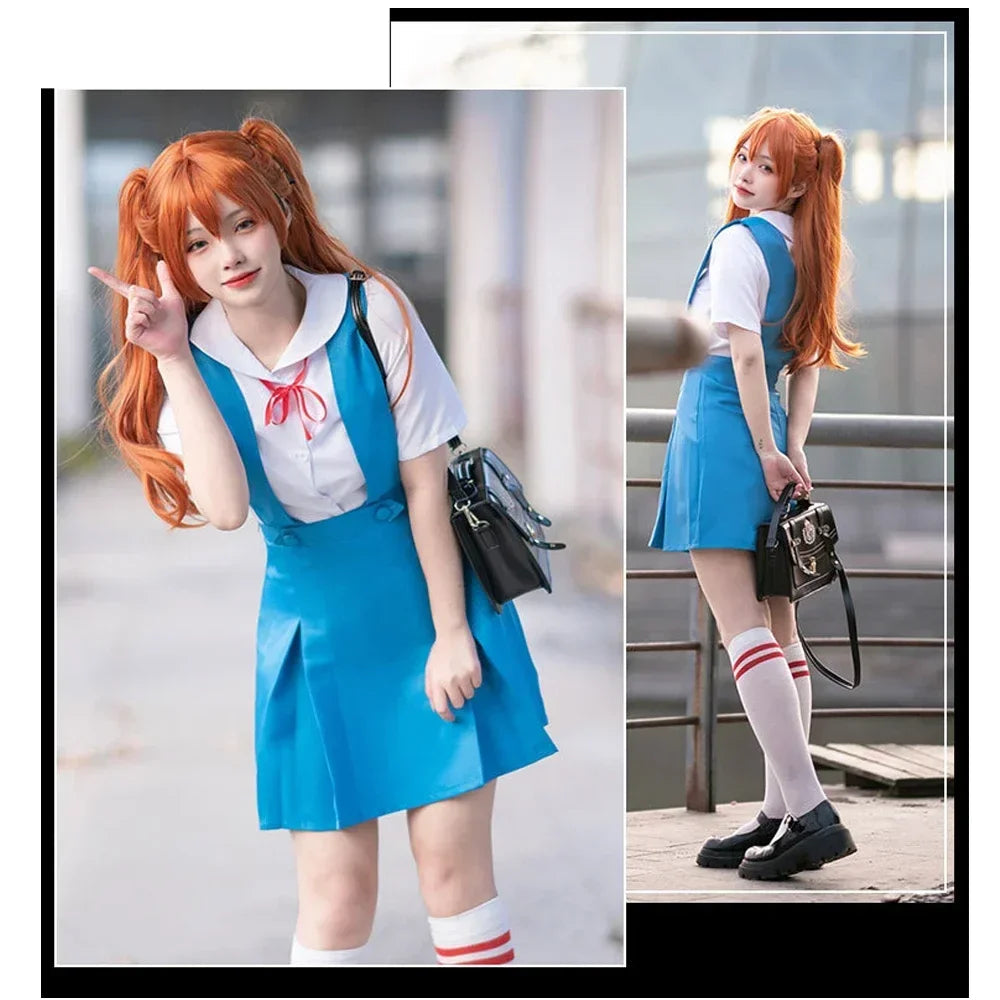 Asuka Langley Soryu Cosplay Kostüm Perücke Haars pangen Rei Ayanami Cosplay Mädchen Frauen Halloween Loli Kleidung Zubehör So ist Leben