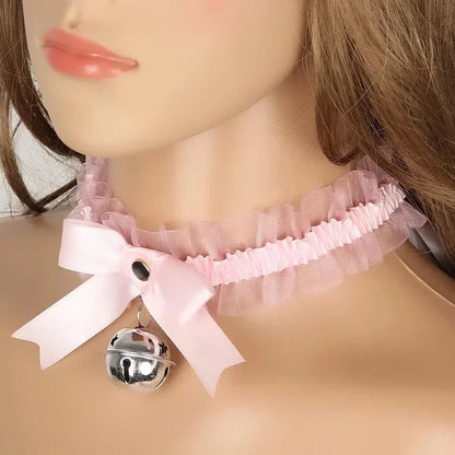 Nette Mode Kreative Frauen Gothic Einfache Sexy Spitze Kragen Anhänger Bogen Knoten Glocke Choker Halskette Kleid Mädchen Partei Schmuck So ist Leben