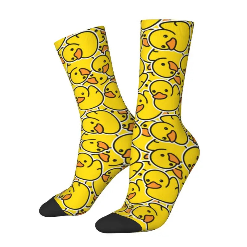 Enten mit Messer Herren Crew Socken Unisex Mode Tier Cartoon Frühling Sommer Herbst Winter Kleid Socken So ist Leben