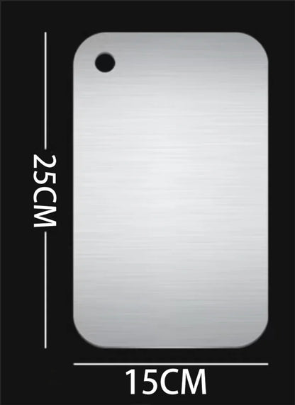 Titanium Schneidebretter Für Die Küche Edelstahl 304 Verstärkt Doppelseitig Lebensmittelecht Tragbar Für Obst- Und Fleischschnitt Schneidebrett Lebensmittelsicherheit Rutschfest Leicht zu reinigen Tragbares Design So ist Leben