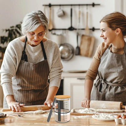 Sauerteig-Gärglas, 900 ml, Sauerteig-Starterbehälter, klares Glas, Sauerteig-Backzubehör, breite Öffnung mit Deckel - So ist Leben