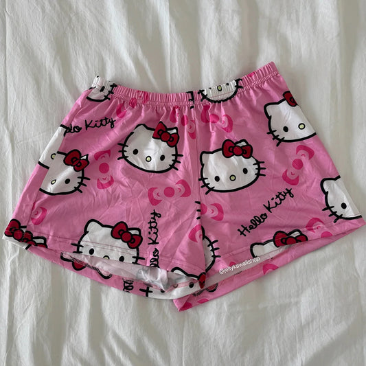 Hello Kitty Herbst/Winter Bequeme kurze Cartoon-Sportshorts für Kinder/Erwachsene, 2025, Weihnachtsmode, lässig, für Männer und Frauen, Paar-Shorts So ist Leben
