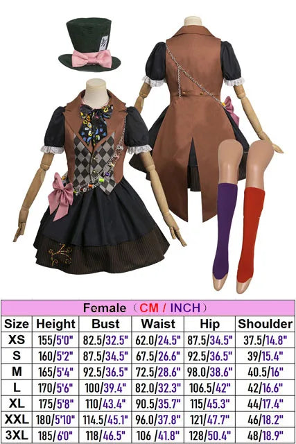 Johnny depp mad cos hatter cosplay fantasie film alice kostüm hut strümpfe outfits erwachsene männliche weibliche halloween party kleidung So ist Leben