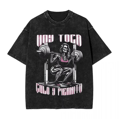 Calacas Chidas Gym Washed T-Shirts - So ist Leben