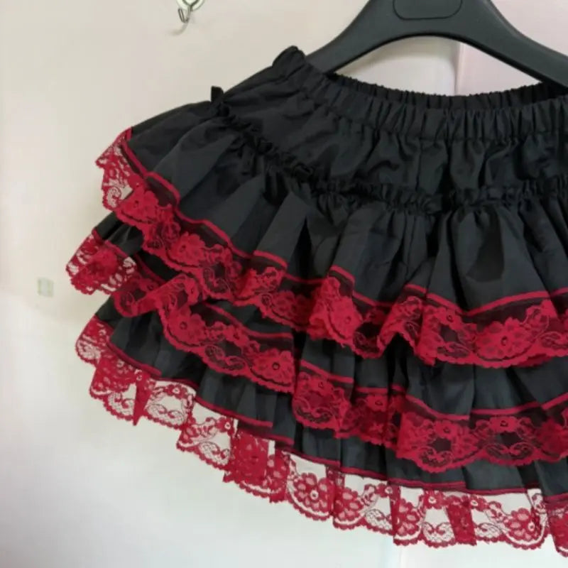 Harajuku Y2k Röcke Damenbekleidung Japanische Mode Süße Neue Punk Rüschen Minirock Spicy Girls Chic So ist Leben