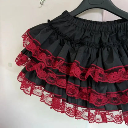 Harajuku Y2k Röcke Damenbekleidung Japanische Mode Süße Neue Punk Rüschen Minirock Spicy Girls Chic So ist Leben
