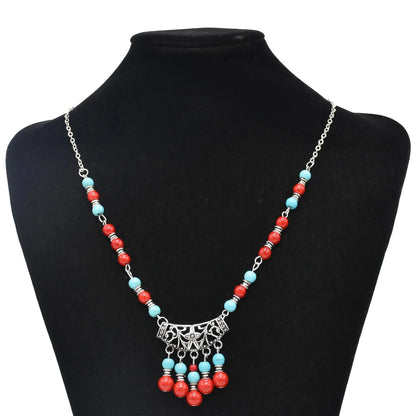 Türkei Bohemian Schwarz Blau Stein Ethnische Münze Quaste Halskette Türkische Gypsy Boho Strand Halsband Lätzchen Indien Halskette für Frauen Party So ist Leben