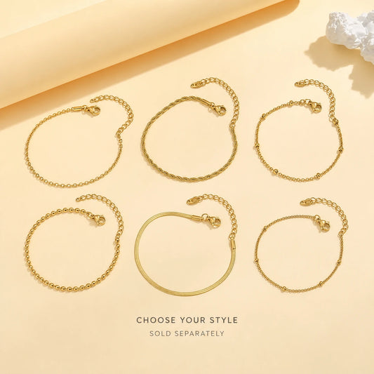 Dünnes Gliederarmband für Damen, Edelstahl 18K Vergoldet, Wasserfeste Zarte Stapelbare Handgelenkskette So ist Leben