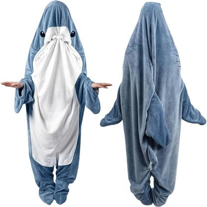 Shark Cosplay Onesie Pyjamas Flanell Lose Paar Erwachsene Camping Schlafsack Tragbare Decke Lustige Geschenke Pyjama Party Kostüm - So ist Leben