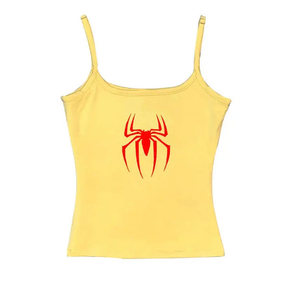 Y2k Tank Tops Sexy Frauen Sommer Camis Punk Y2K Harajuku Ärmellose Spinne Gedruckt Strumpfhosen Weste Femme Streetwear Grafik EMO Mädchen - So ist Leben